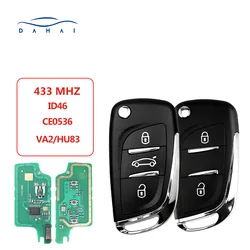 Dahai Car Key For Peugeot Partne 107 207 307 307S 308 407 607 For Citroen C2 C3 C4 C5 C6 433MHz ASK FSK 0536 HU83/VA2 Blade