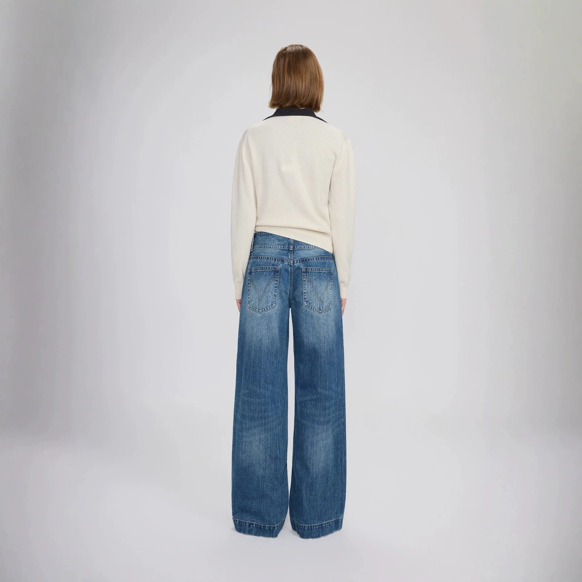 брюки женские YJKDYK Women Jeans 2026 Autumn New Arrival Vintage Casual Flare Pants Slim Figure-Flattering Long Denim Trousers