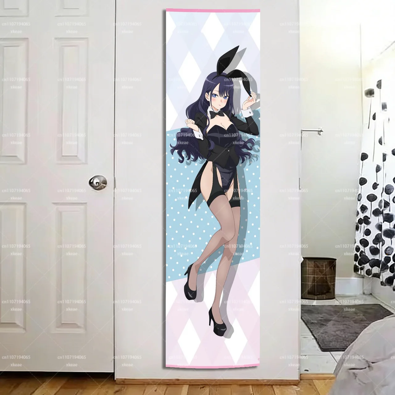 My Dress-Up Darling Marin Kitagawa Bunny Girl Long Tapestry, Anime Waifu Wall Hanging, Otaku Dorm Decor, Fan Gift, Flat Print