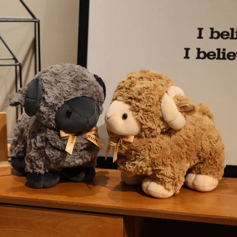 

23 см милые плюшевые игрушки с изображением ягненка, мягкие плюшевые куклы из альпаки, плюшевые овцы, детские игрушки, подарки для детей, украшение дома
