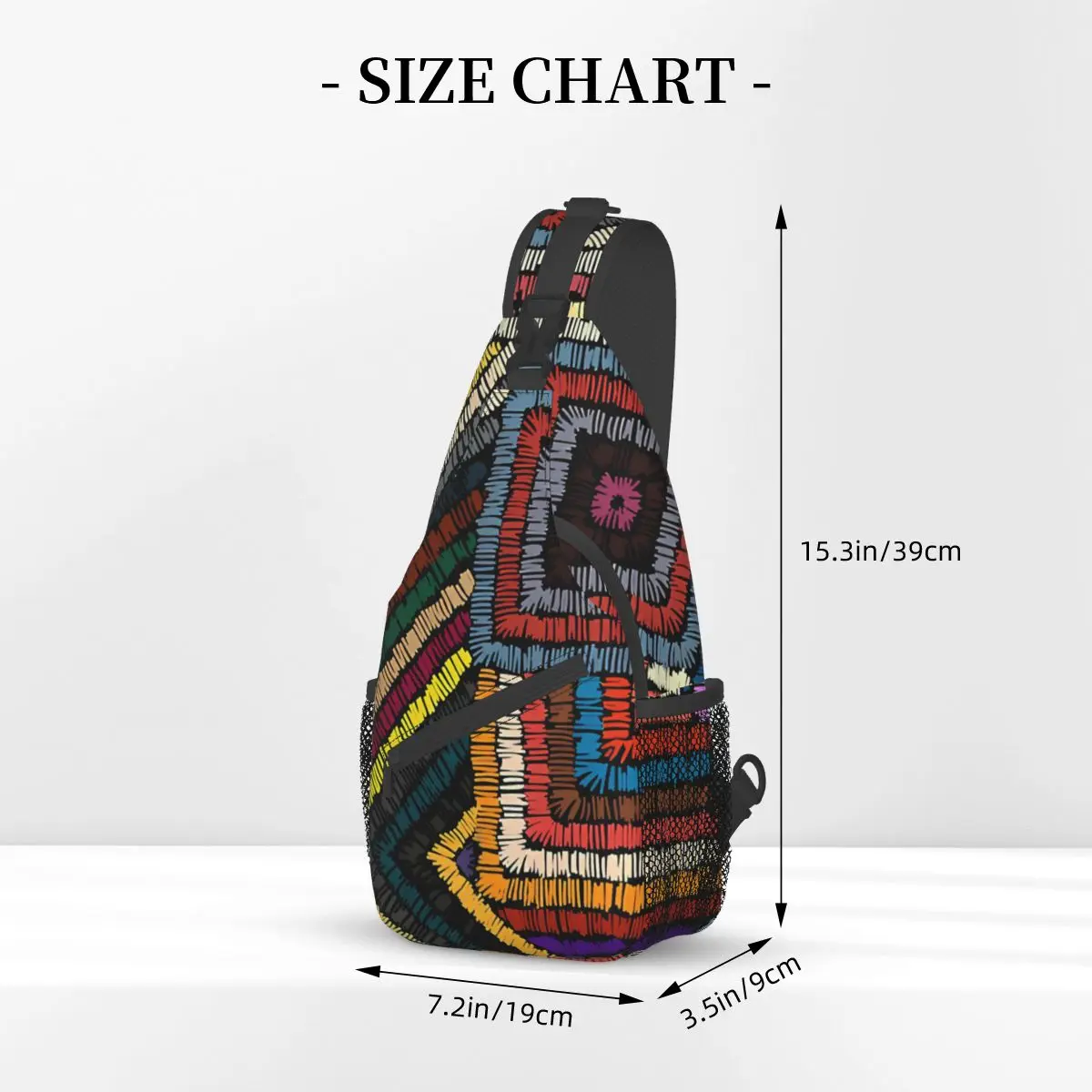 Geometry Pattern Crossbody Bag Sports Geometric Triangles With Colorful Chest Bag Women Man Fashion Shoulder Backpacks Travel