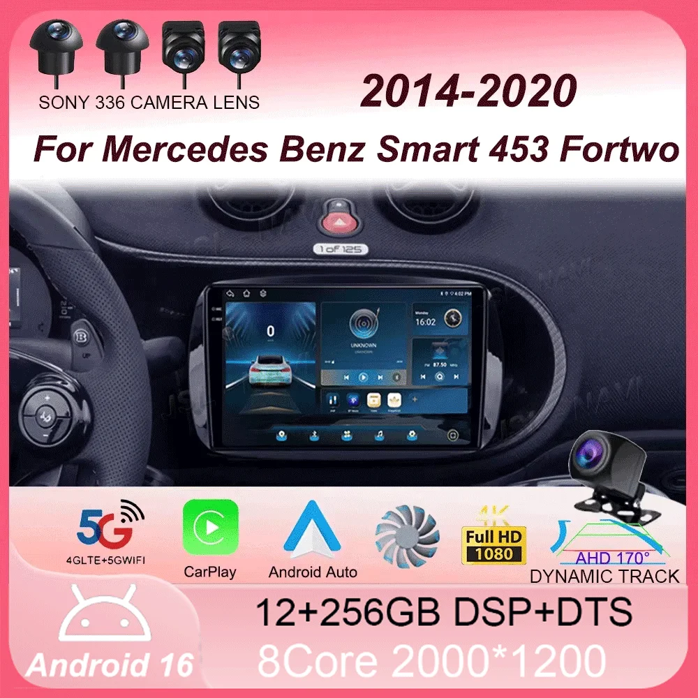 

Android16 Carplay Auto For Mercedes Benz Smart 453 Fortwo 2014 2015 2016 2017 2018 -2020 Multimedia Car Radio Player WIFI Stereo