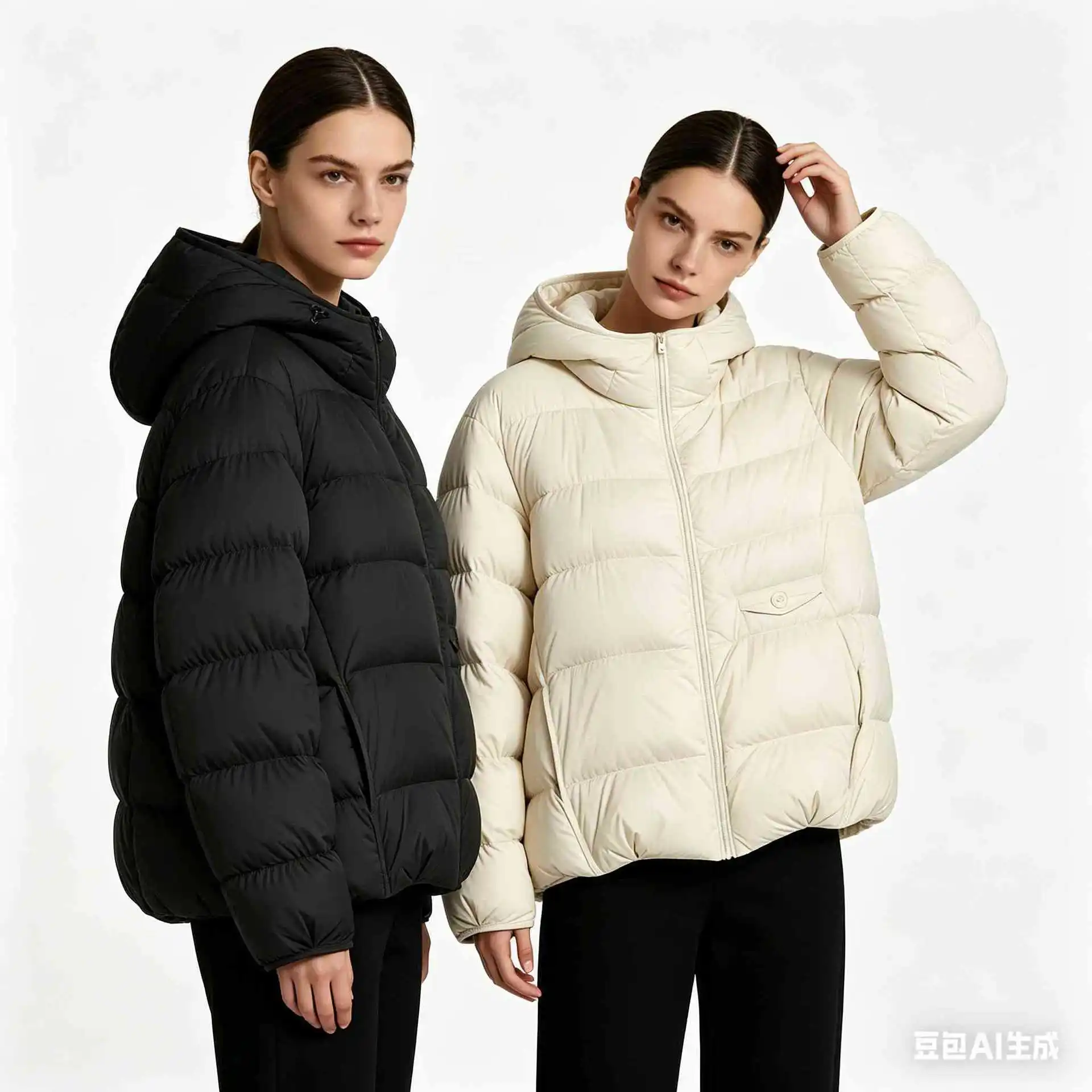 Women Puffer Jacket Warm Winter Clothing Hooded Cotton Padded Jackets Windproof Cold Coat Parkas Super Hot Coats Black Parkas