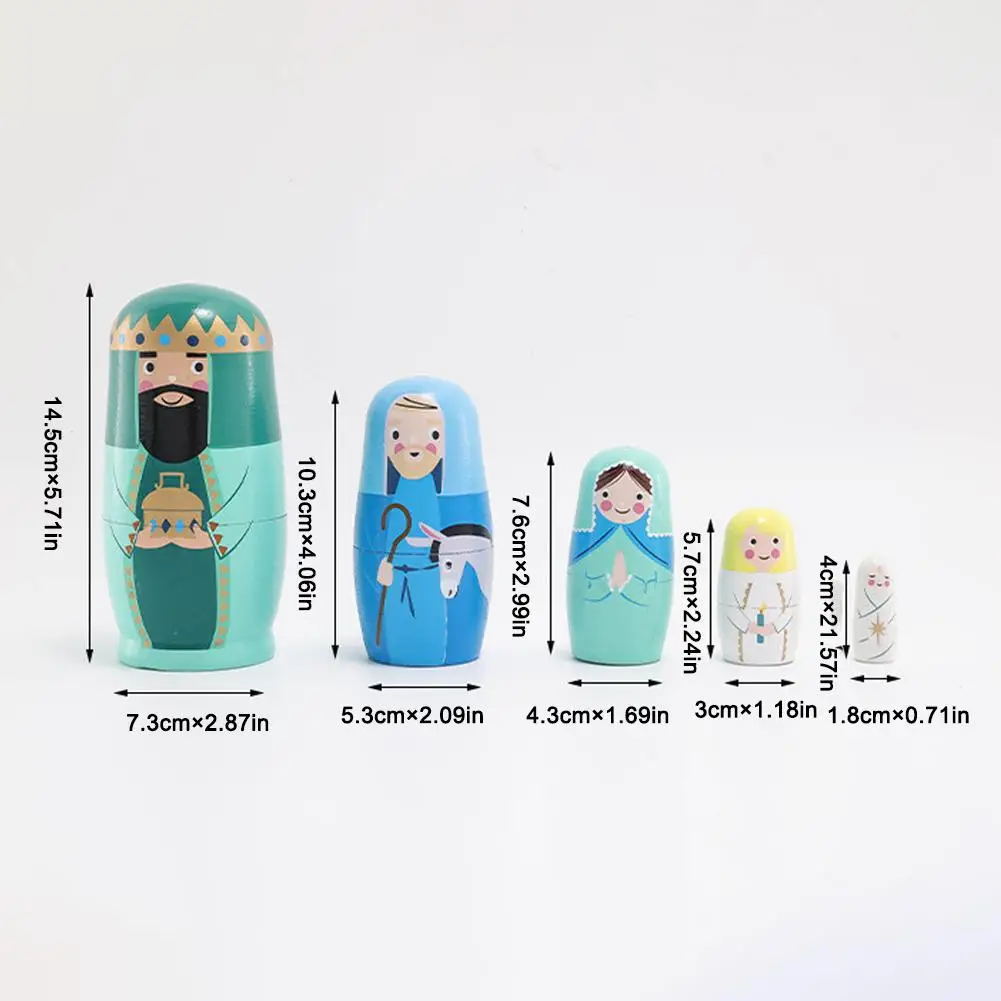 Handgemaakte houten Russische nestpop Kinderhersenspel Educatief speelgoed met verschillende kleuren Draagbare Russische nestpoppen