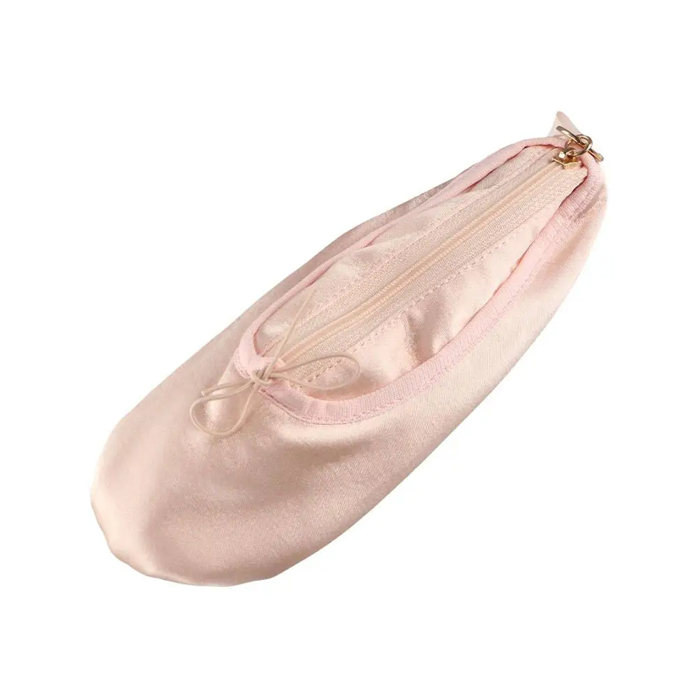 Large Capacity Ballet Shoes Pencil Case Cute Design Makeup Bag Satin Stationery Bag Pencil Holder School Pencil Box