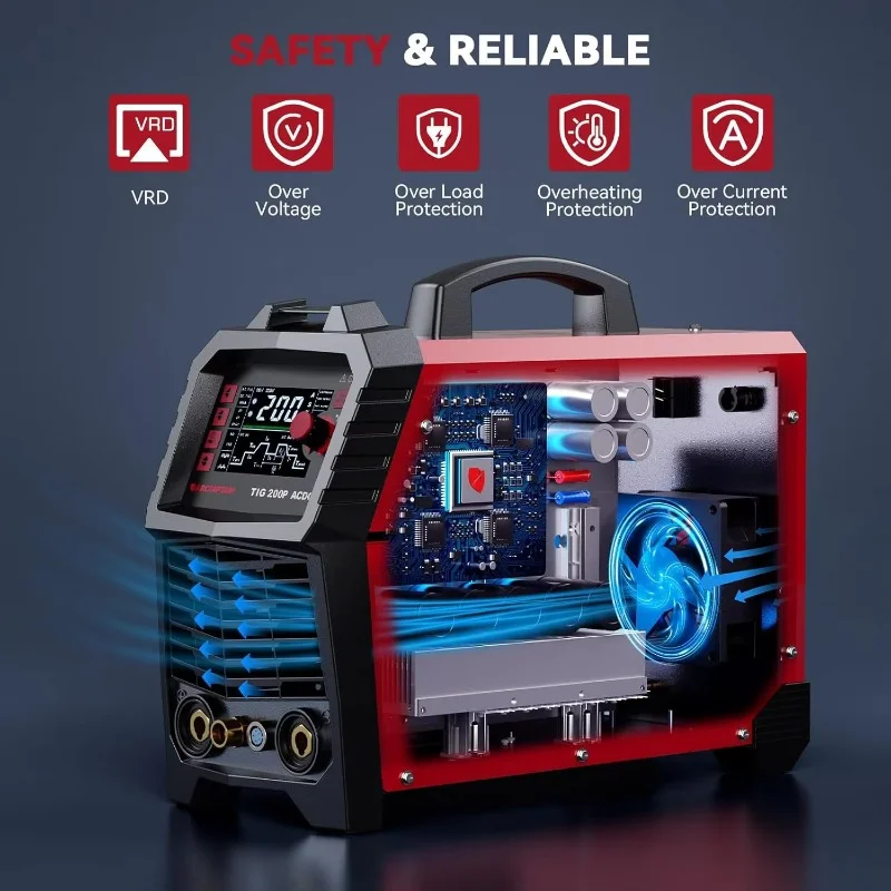 【2026 Hot Selling】ARCCAPTAIN New TIG200PACDC  200Amp Pulse Aluminum 110V/220V 7-in-1 MultiProcess Welding Machine