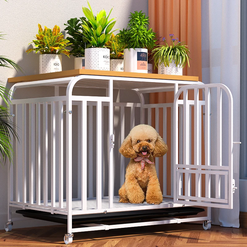 Dog Cage Medium Dog Large Dog Full Square Tube Pet Cage with Toilet Indoor Household Edge Herding Corgi Golden Retriever Kennel