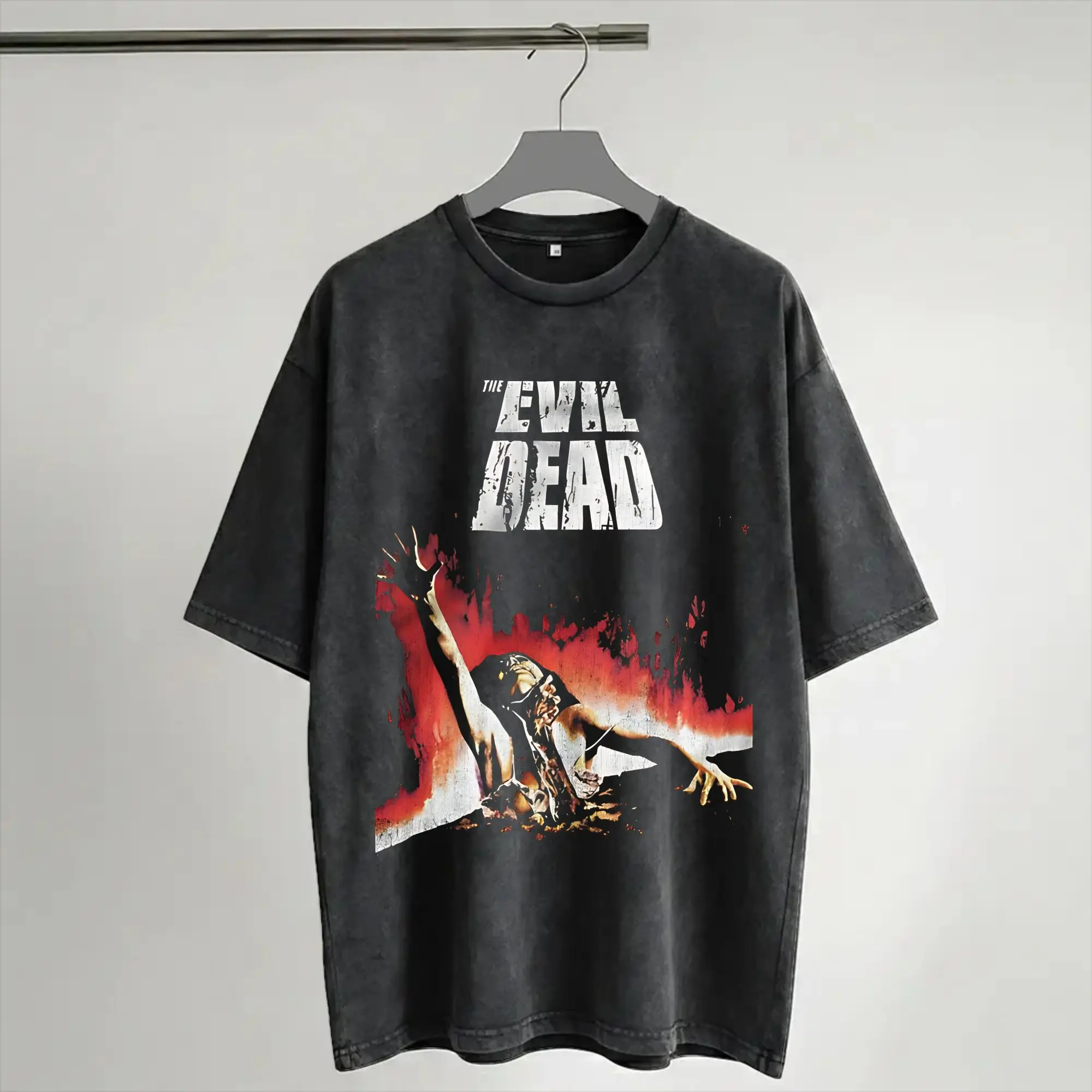 Evil Dead Burn Merch Washed T Shirts for Men Women Streetwear Hip Hop T-Shirts Summer  Tees Tops Short Sleeve