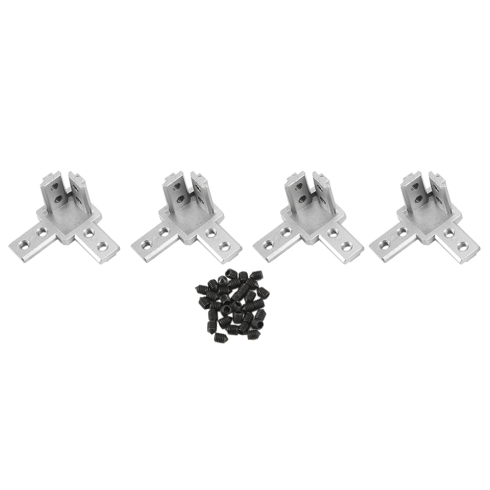 [NEWA64Z!】 4-Pack 3030 Series 3-Way End Corner Bracket Connector,With Screws For Standard 8Mm T Slot Aluminum Extrusion Profile