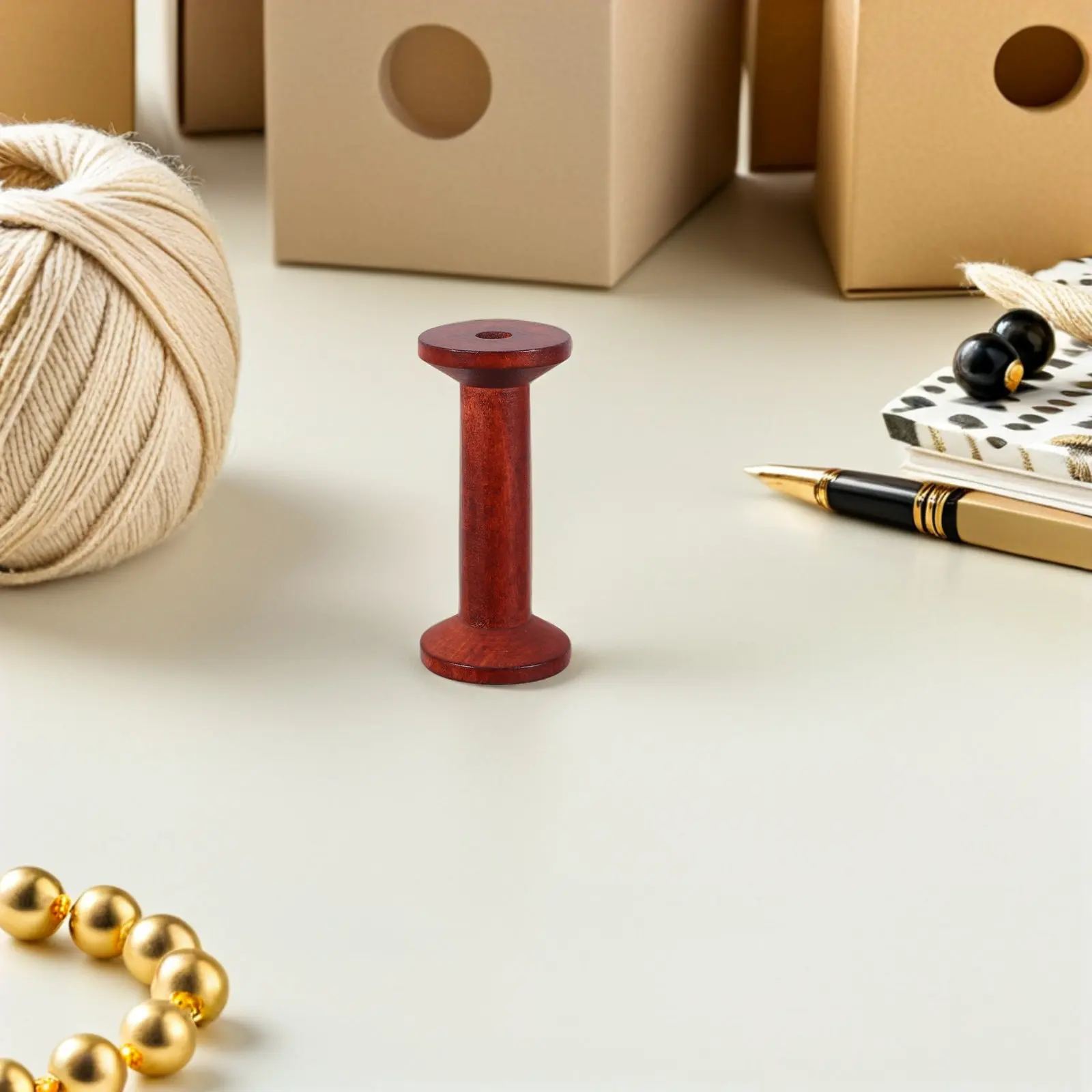5Pcs Wooden Spools Thread Organizer Craft Bobbins Empty for Yarn Wire Weaving Jewelry Wrapping Embroidery view 6
