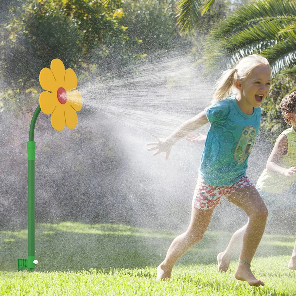 41.73'' Plastic Kids Daisy Sprinkler Wide Coverage 360 Degree Rotating Dancing Daisy Sprinkler Dual-Pin Design Easy To Install view 6
