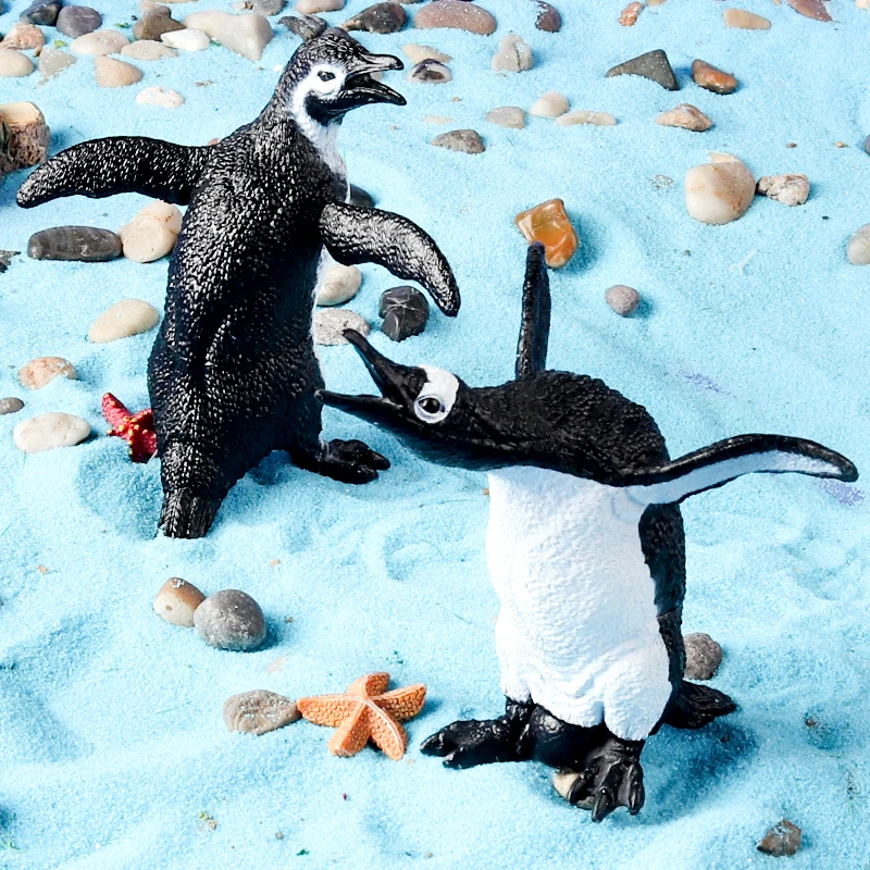 Oenux 6 قطعة حيوانات القطب الجنوبي البطريق القطب الشمالي الدب القطبي الأيائل ختم الذئب عمل أرقام البلاستيكية لعبة تعليمية لطيفة للأطفال هدية #6