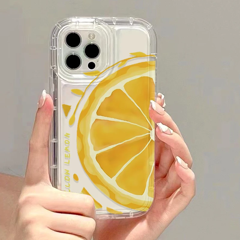 Fruit lemon Clear Case For iPhone 16 Case iPhone 13 11 12 14 15 16 Pro Max 7 8 Plus X XR XS Max SE 2020 Shockproof Phone Cover