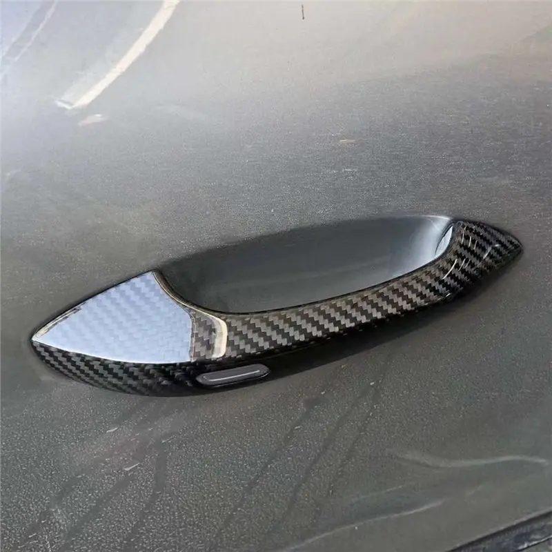 A98M Exterior Door Handle Cover 4Pcs/Lot In Carbon Fiber For Panamera 971 2018-2022 Rear Door Handle Trim Set
