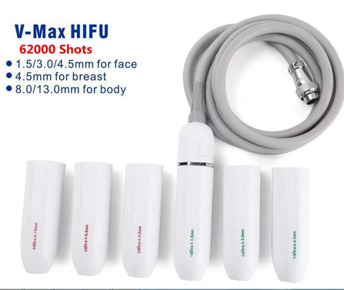 Vmax HIFU Cartridge 62000 Shots Replacement Consumables for V-max Radar Line Carving Wrinkle Removal Face Lifting