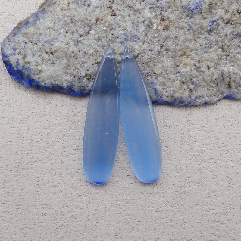 Semiprecious Stones Jewelry Cymophane Earrings For Women 42x10x4mm 5g Fashion Gemstone Earrings Accessories