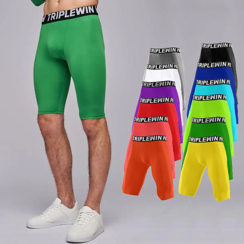 

Men Running Tights GYM Marathon Short Pants Basketball Football Soccer Fitness Exercise Hiking Jogging Sport Fifth Leggings A18