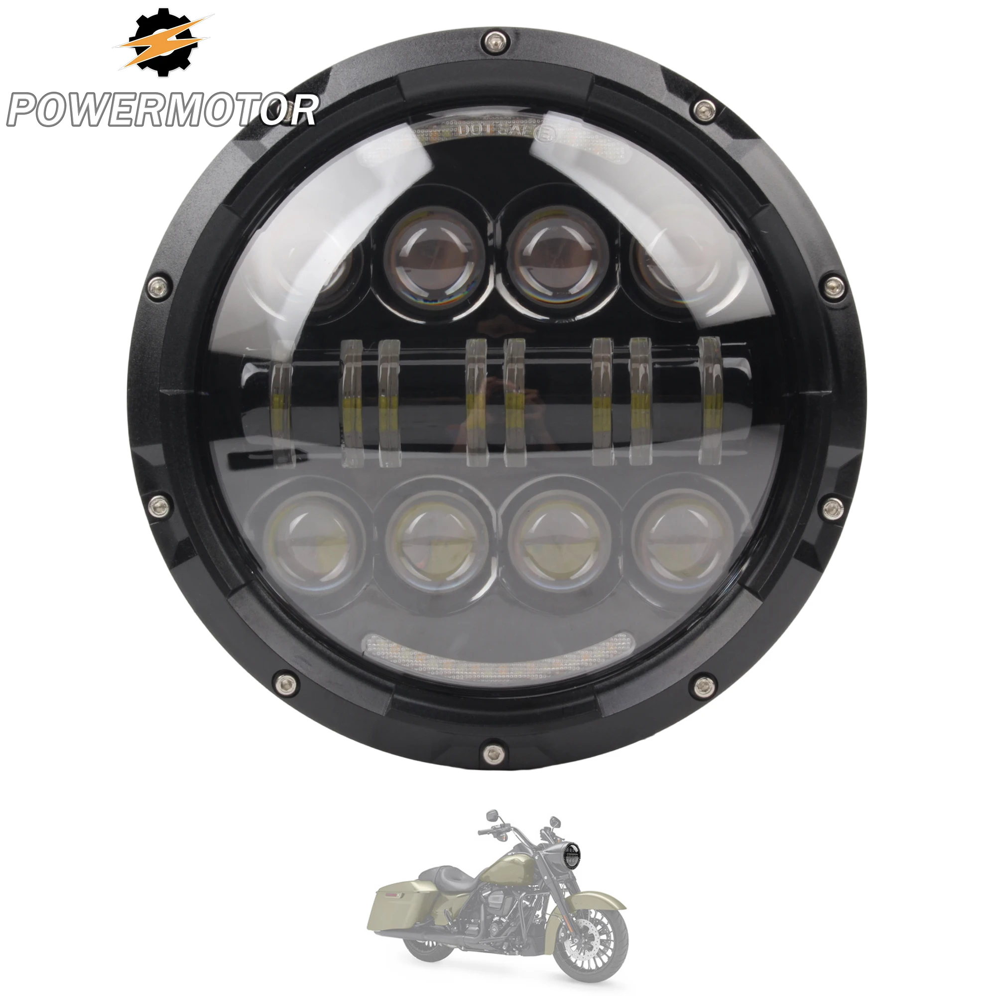 

7 inch LED Headlight DRL for Harley Honda Yamaha Jeep Lada Niva Urban Cruise Motorcycle Angel Eyes High Low Beam Modified Parts