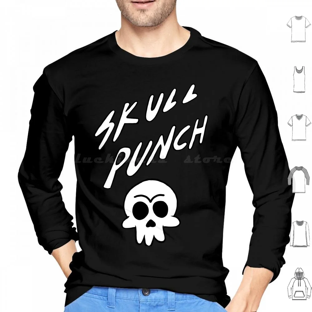 Skull Punch Hoodie cotton Long Sleeve Skull Punch Mordecai Rigby Muscle Man