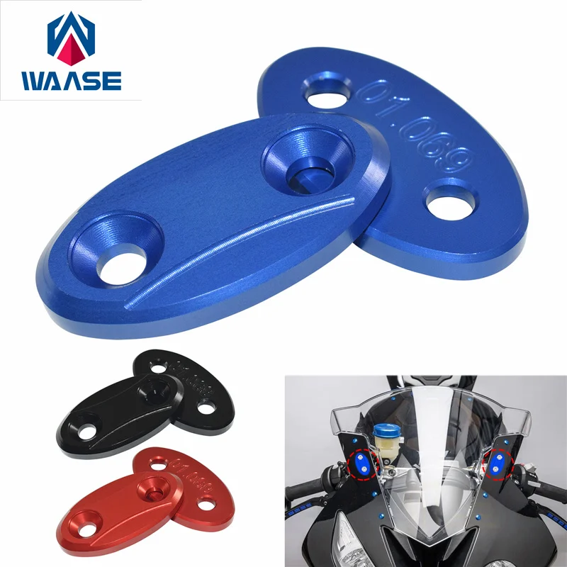 

waase For BMW S1000RR 2009 2010 2011 2012 2013 2014 2015 2016 2017 2018 Rearview Mirrors Seat Decorative Cover Mirror Base