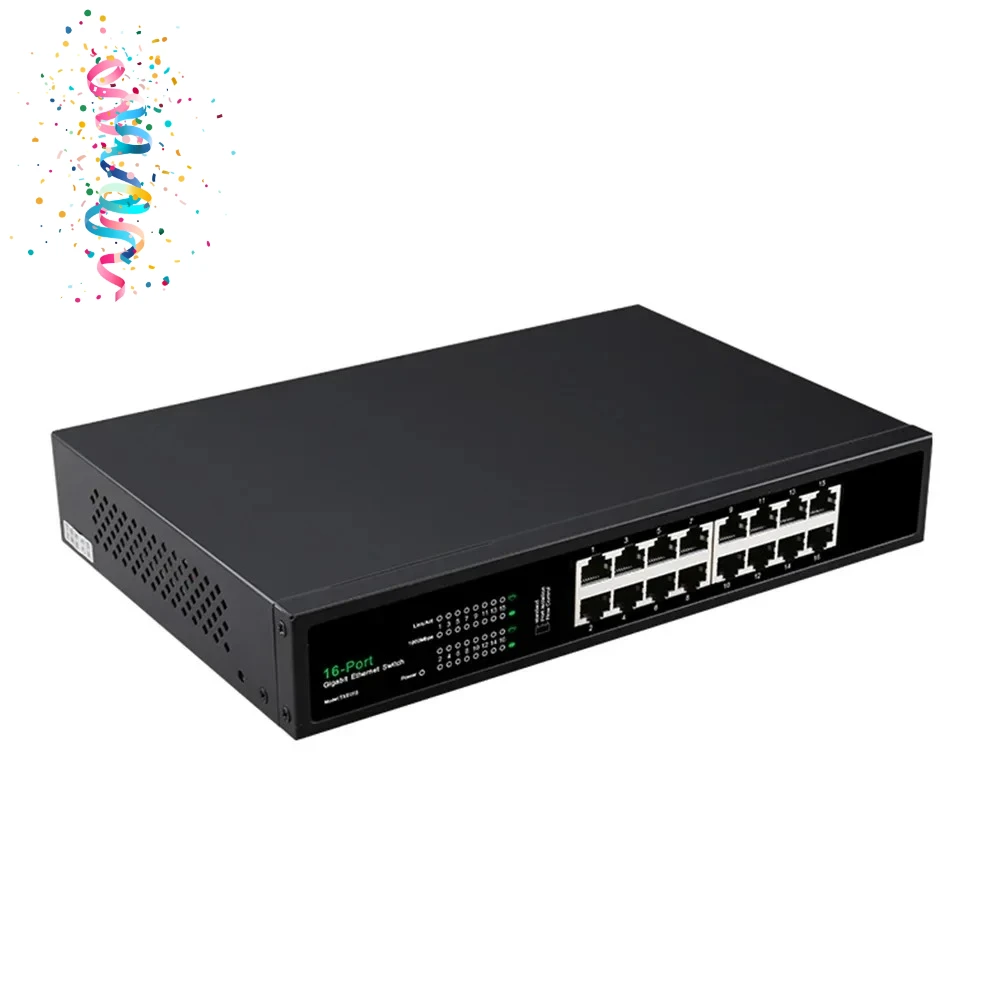 Conmutador Poe Ethernet 16 puertos red 10/100mbps puertos Ieee 802,3 Af Conmutador de red inalámbrico Ap Uplink