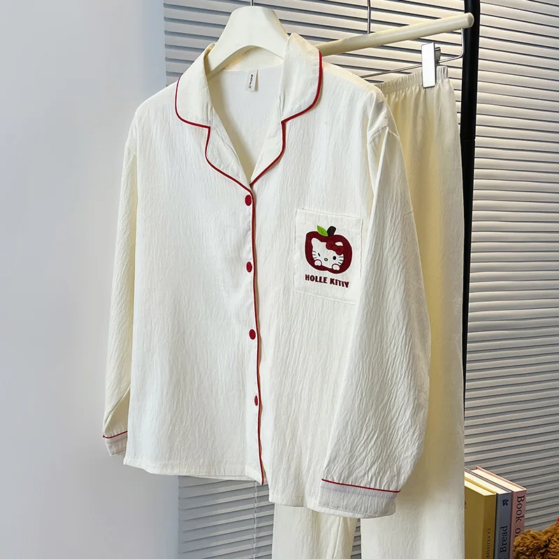 

Women's sleeping pajamas Sets Kawaii Cartoon Student Spring and Autumn Long Sleeves Long Pants Lightweight Leisure Homewear New