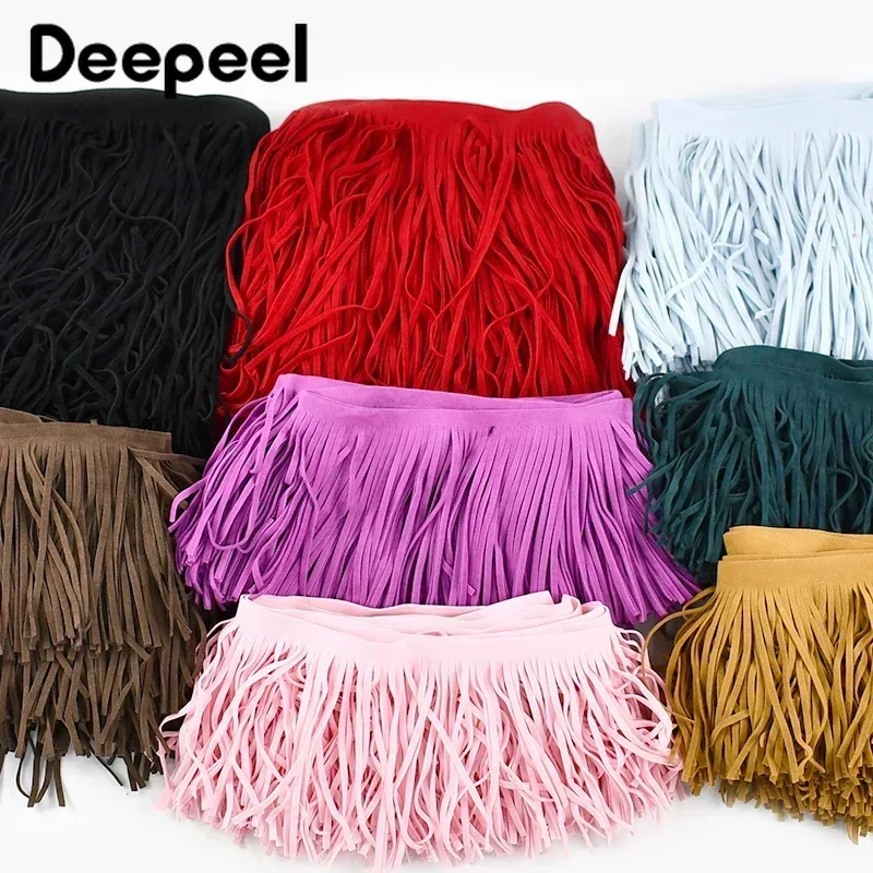 

1Meter Deepeel 10-30cm Suede Tassels Fringe Trim Colored Lace Ribbon Bag Clothing Skirt Decoration DIY Sewing Craft Accessories