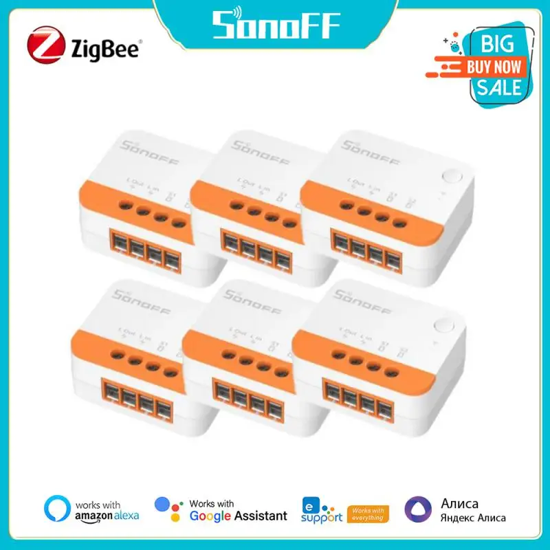 Умный выключатель SONOFF ZBMINIL2 / ZBMINI ZigBee, не требуется нейтральный провод, двухсторонний переключатель, беспроводное приложение EWeLink через Alexa Google Home