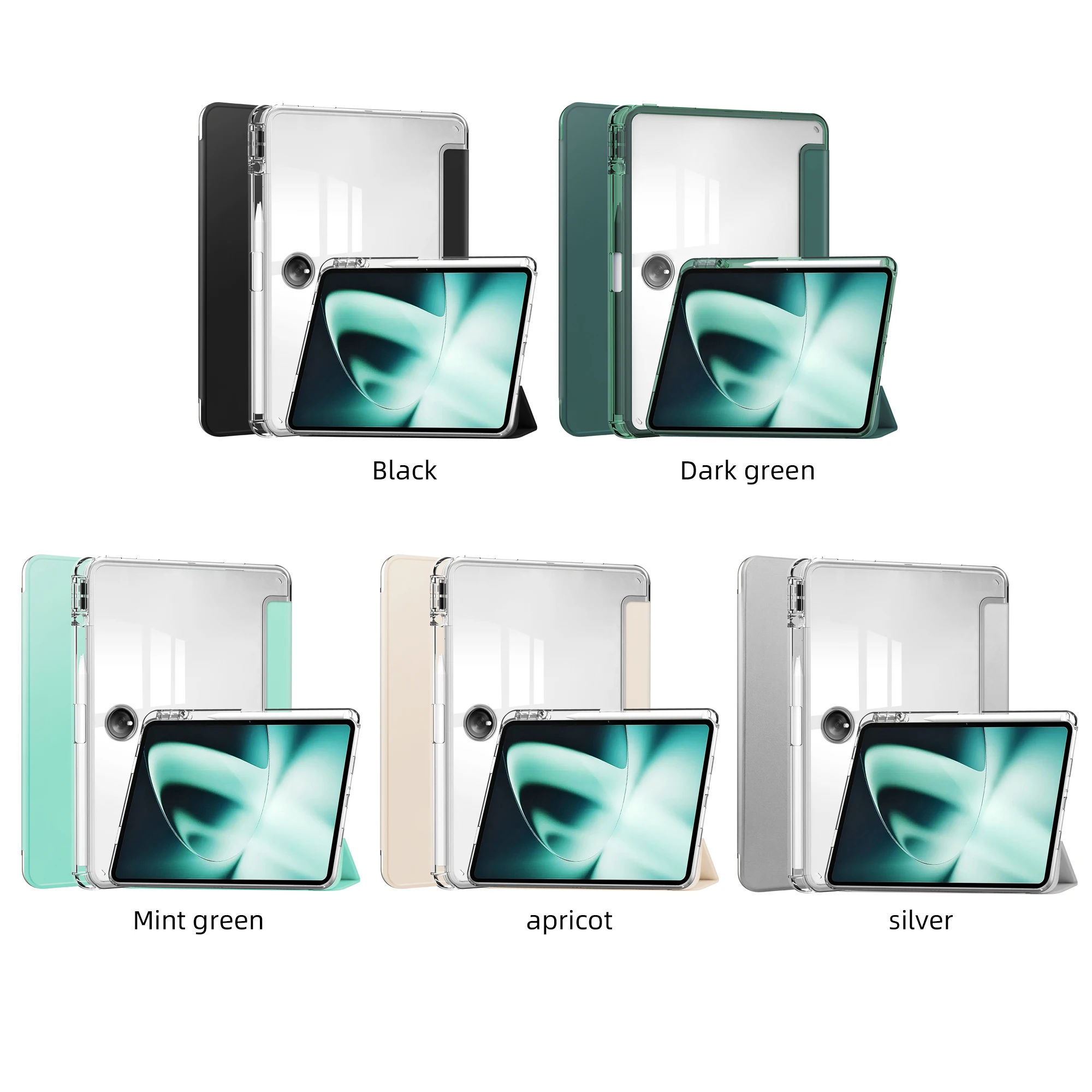 

Фундаментный чехол для OPPO Pad 2 OnePlus Pad 2023, детский безопасный противоударный прочный стильный тройной складной чехол-подставка Smart Cover Back Shell