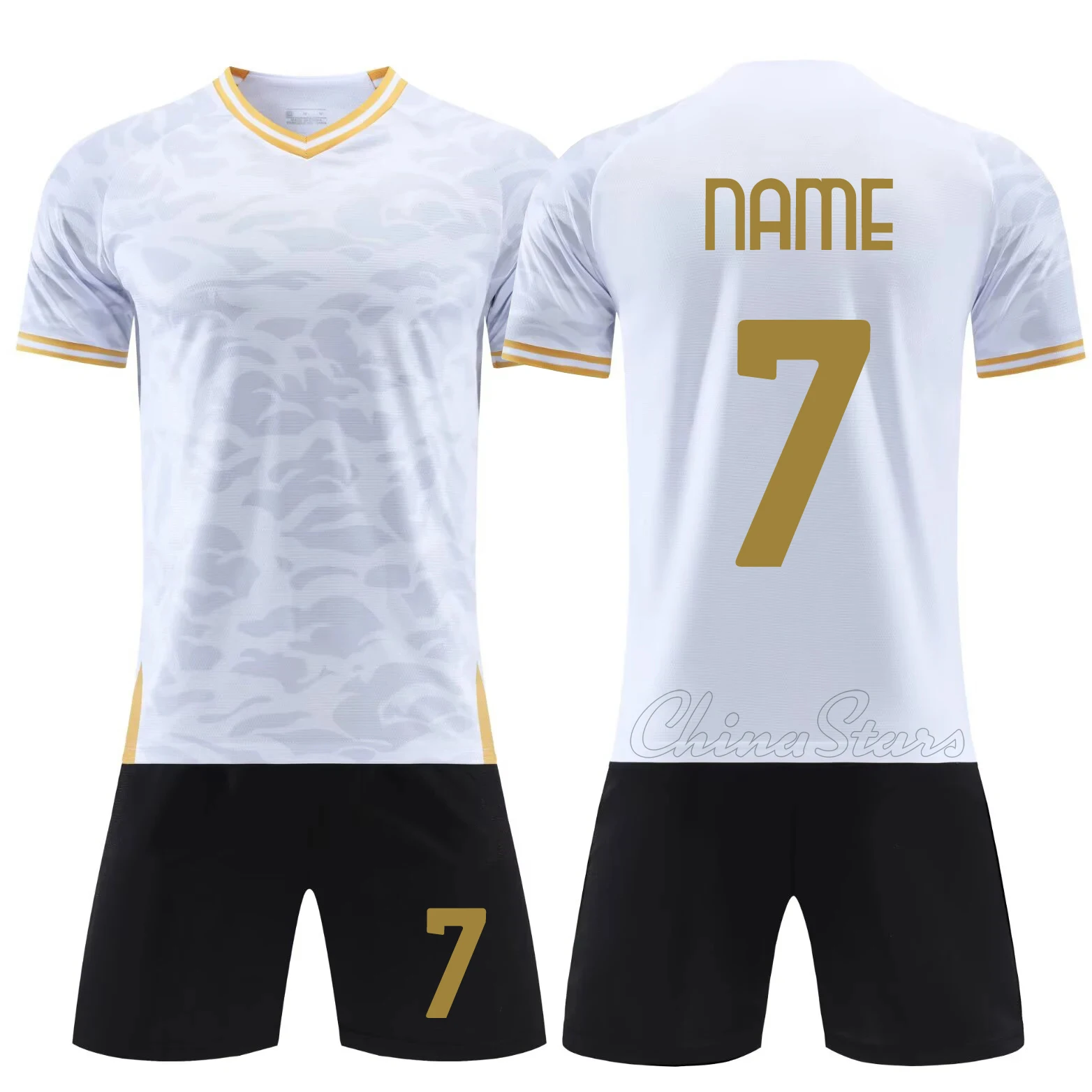 Customized Black Gold Atmosphere Men Survetement Football Kits Soccer Jerseys Set Boys Girls Football Training Uniforms Futsal