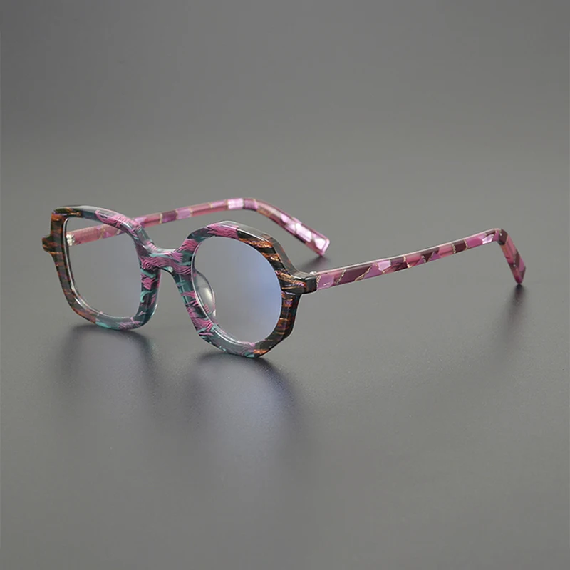 Niche color square glasses frame designer small round frame retro literary fashion personality prescription glasses thick frame