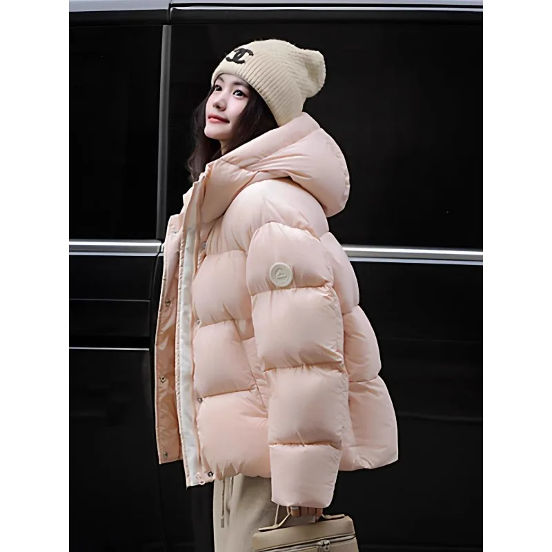 العلامة التجارية الفاخرة سترة منفوخة المرأة الدافئة الأبيض بطة أسفل معطف مبطن تصميم ملابس خارجية سميكة الثلوج الملابس مقنعين يندبروف معاطف #1