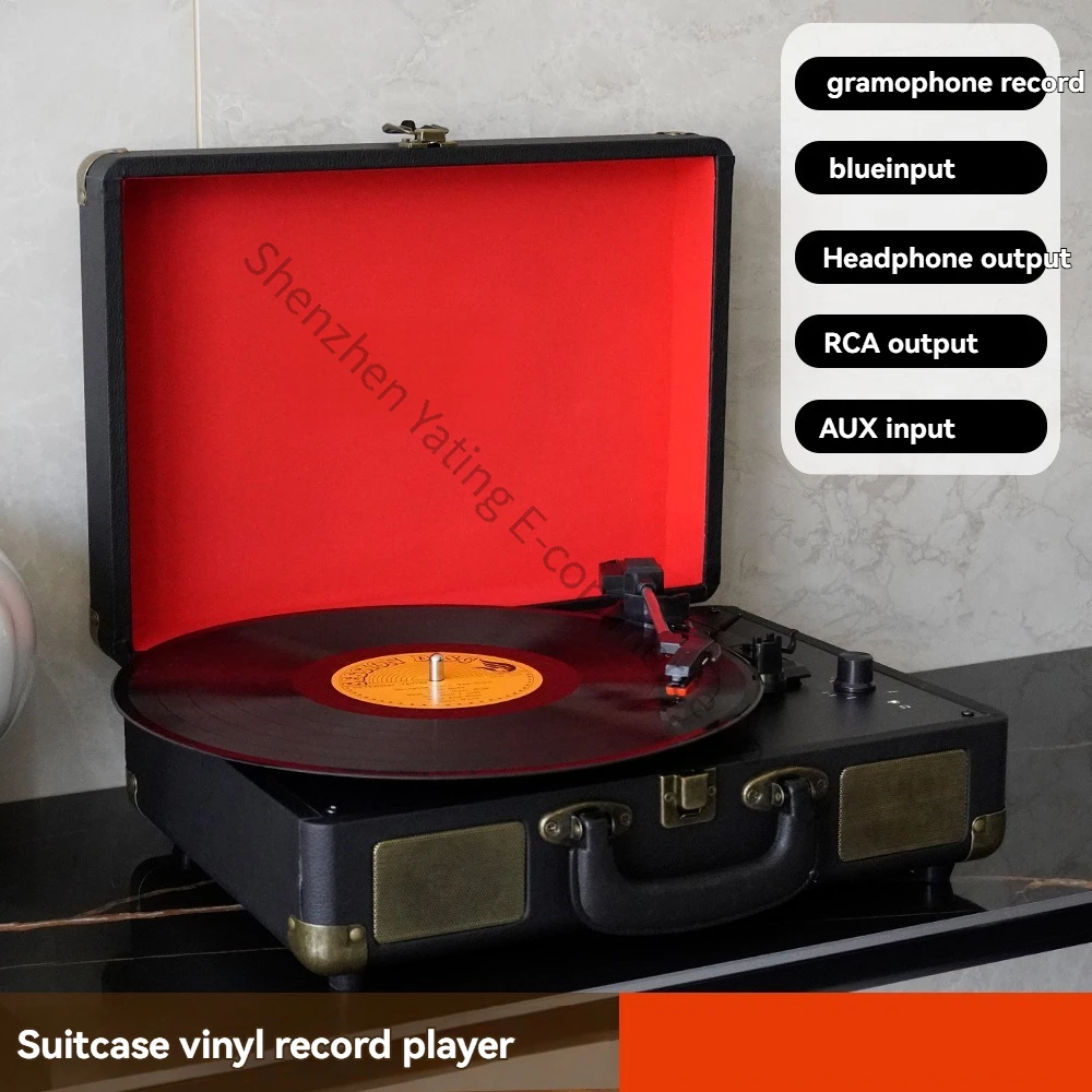 Vintage Portable Phonograph Vinyl Record Player Record Player Speaker Cross-border Record Player