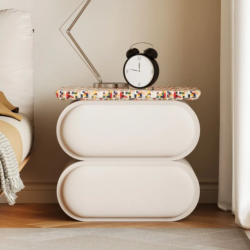 

Узкие уникальные белые прикроватные тумбочки в классическом стиле Japandi, прикроватный столик для хранения, из массива дерева, мебель для дома