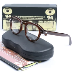 Men's Spectacle Frame Johnny Depp Style Glasses Clear Lens Brand Designer Male Acetate Frame Vintage Eyeglasses