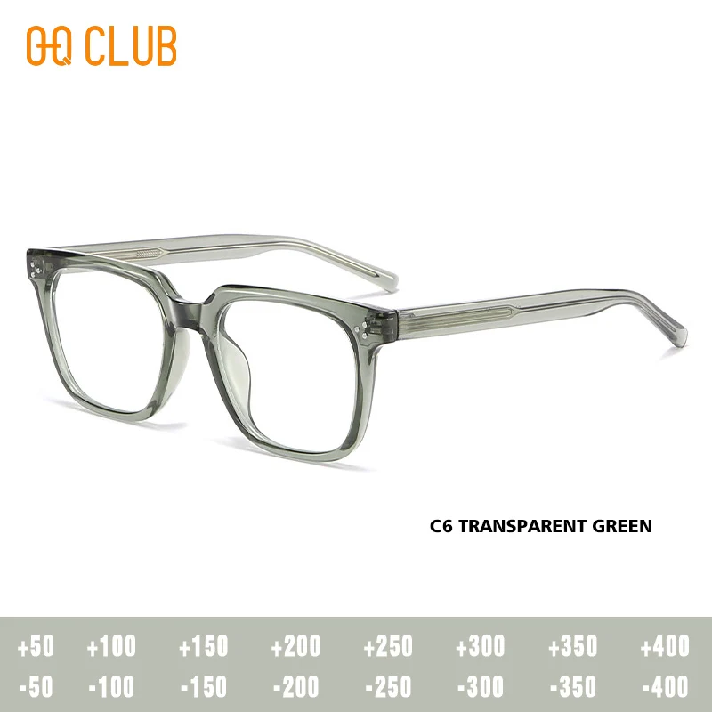 O-Q CLUB Square Eyeglasses Women's Grade Glasses Man Style Blue Light Intelligent Progressive Multifocal Lenses to Read Eyewear