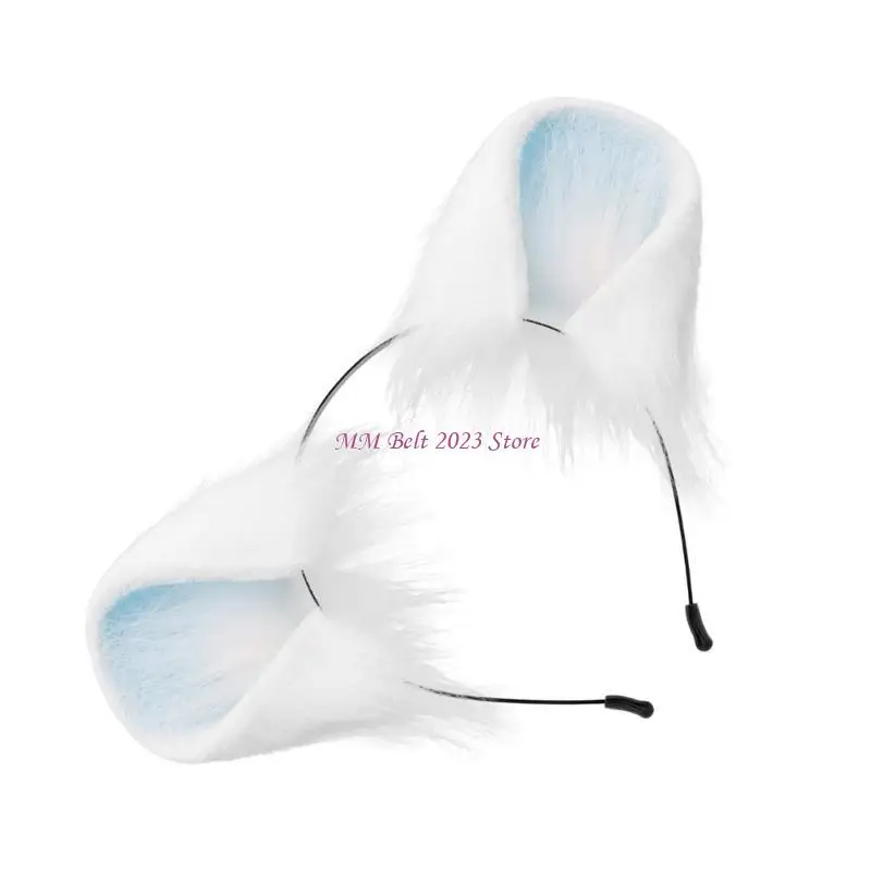 49ME Adorkable Rabbits Makeup Headpiece for Proms Birthday Hairbands Fun Headwear Furry Hair Headwear for Children view 5