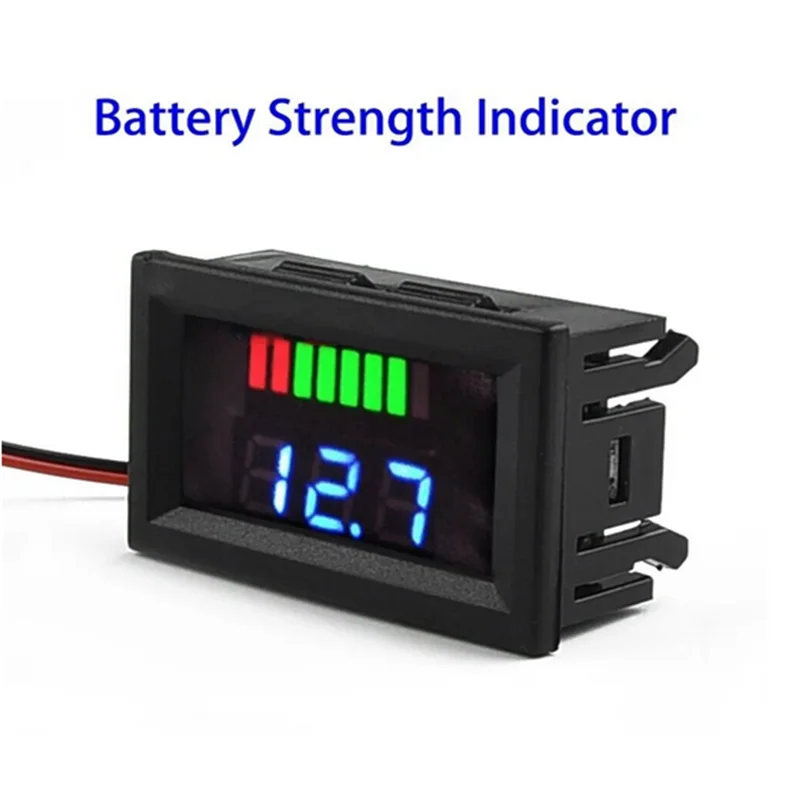 12V 24V 36V 48V 60V Car Battery Charge Level Indicator Lithium Battery Capacity Meter Tester Display LED Tester Voltmeter