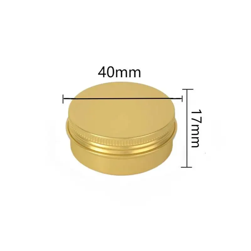 50 stks/partij Schroefdraad Aluminium Doos 15g Lege Tin Pot Kaars Potten Ronde Monster Pot Voor Gezichtscrème Lippenbalsem cosmetische Containers