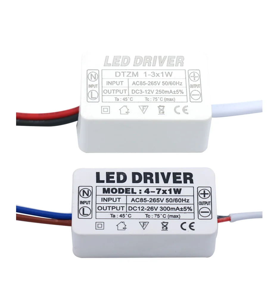 LED Driver 1-3W 3-5W 4-7W 8-12W 12-18W 18-25W 25-36W For LEDs Power Supply Unit AC85-265V Lighting Transformer Accessories white