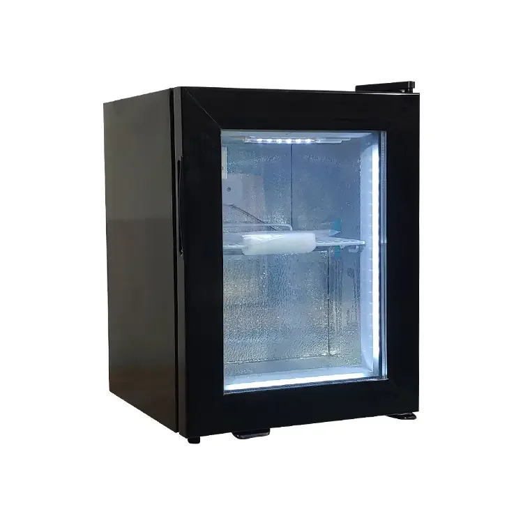 Beverage Refrigerator Cooler Small Drink Refrigerator Mini Fridge with Glass Door for Home Office Bar