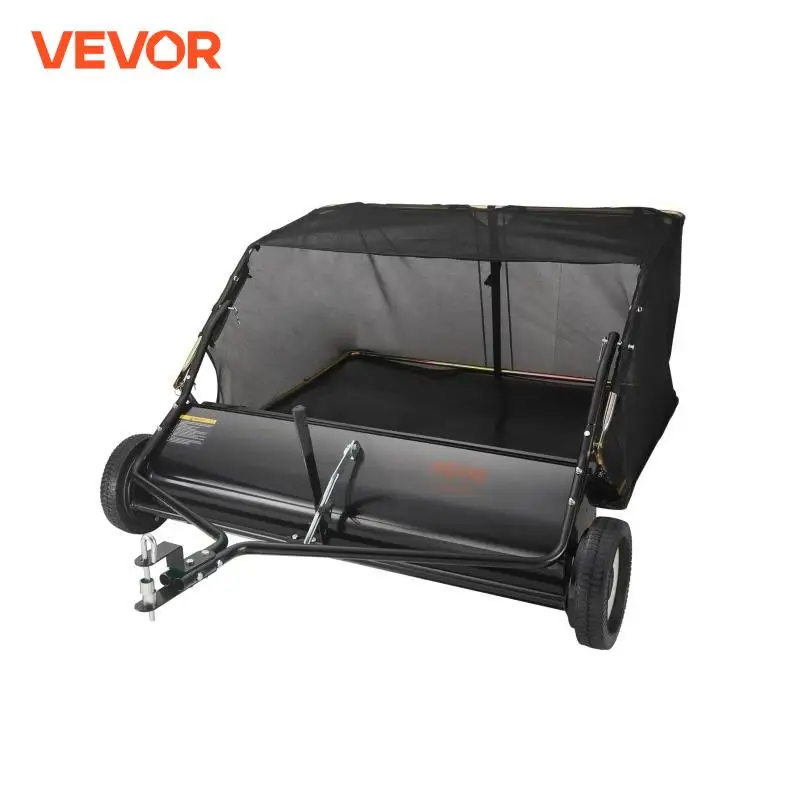 VEVOR Tow Behind Lawn 21/26/44/50in Sweeper Large Capacity Heavy Duty Leaf & Grass Collector with Adjustable Sweeping for Pick