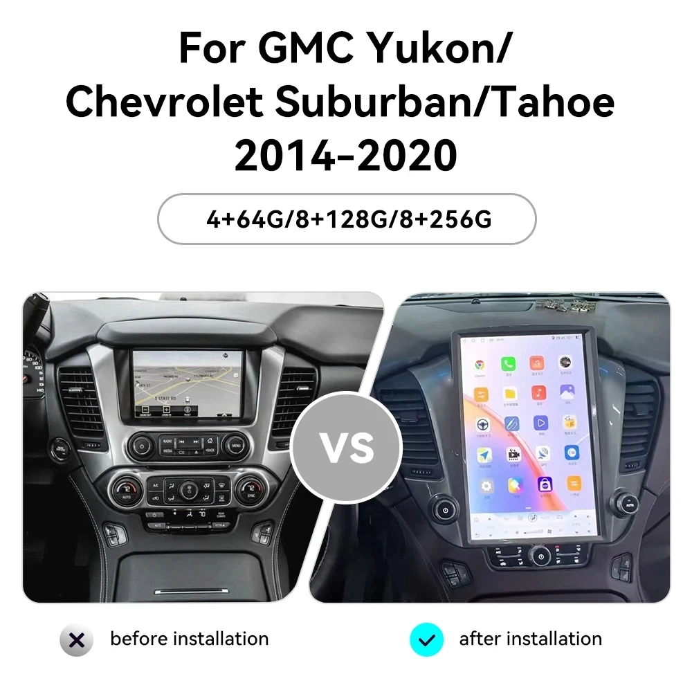 14.5” Wireless Carplay For Chevrolet GMC Suburban 2014-2020 Android 14 Radio CarPlay Multimedia Video Player GPS Auto Screen