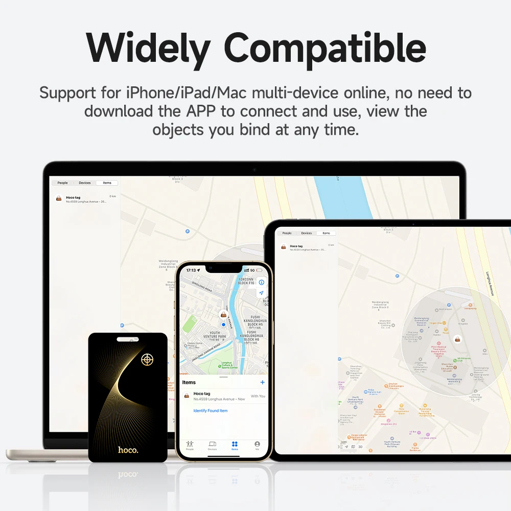 HOCO E92 Card Intelligent GPS Global Positioning Smart Anti-lost Device Wireless Charging Pet Animal Tracker For Apple Find My