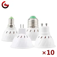 10pcs/lot MR16 GU10 E27 E14 LED Spotlight Bulb 220V Bombillas LED Lamp 48 60 80 LED 2835 SMD Lampara Spot Light Cold/Warm white