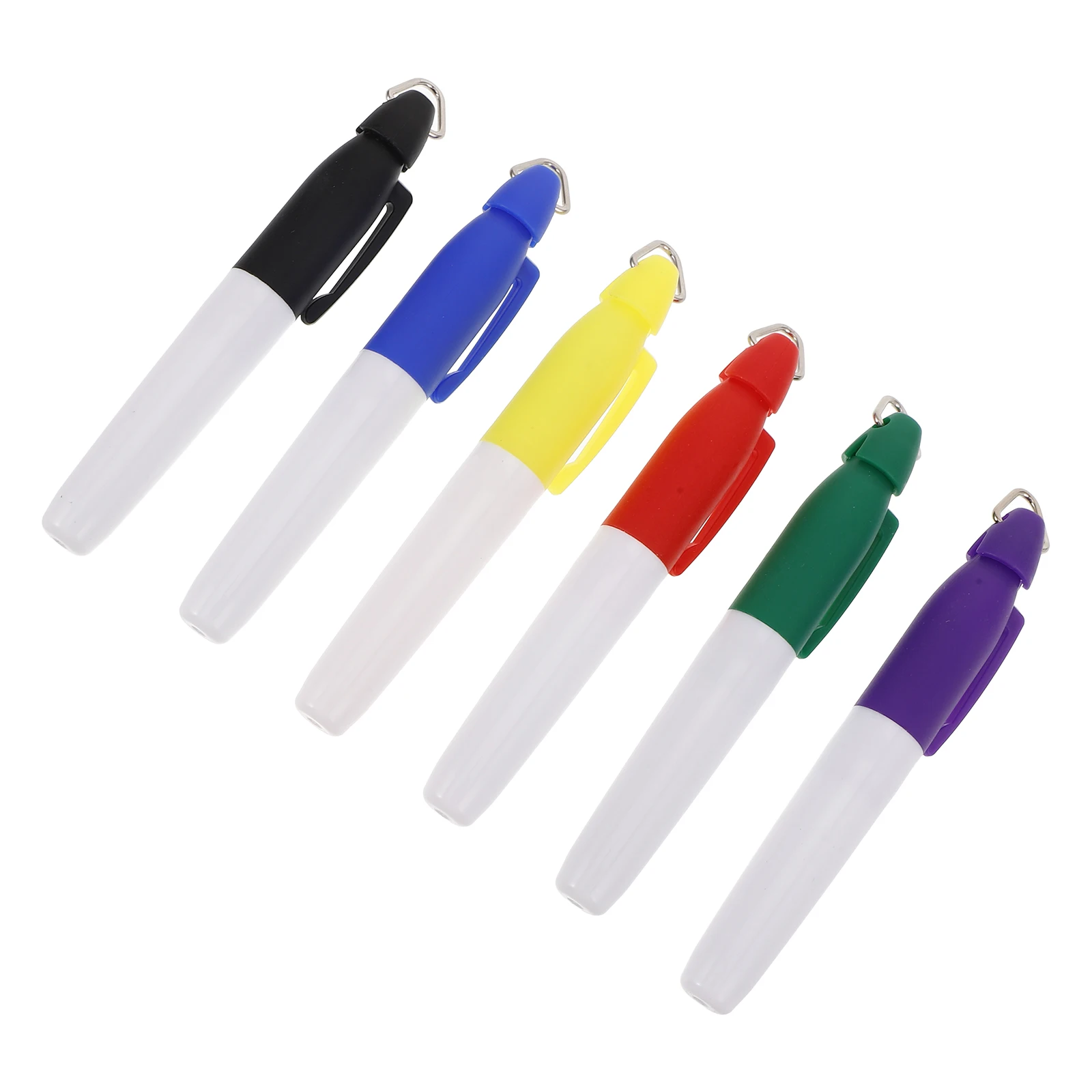 

6pcs Golf Ball Marker Pens Triangle Ring Comfort Grip Iron Hook Portable Longlasting Colored Markers Golf Accessories Permanent