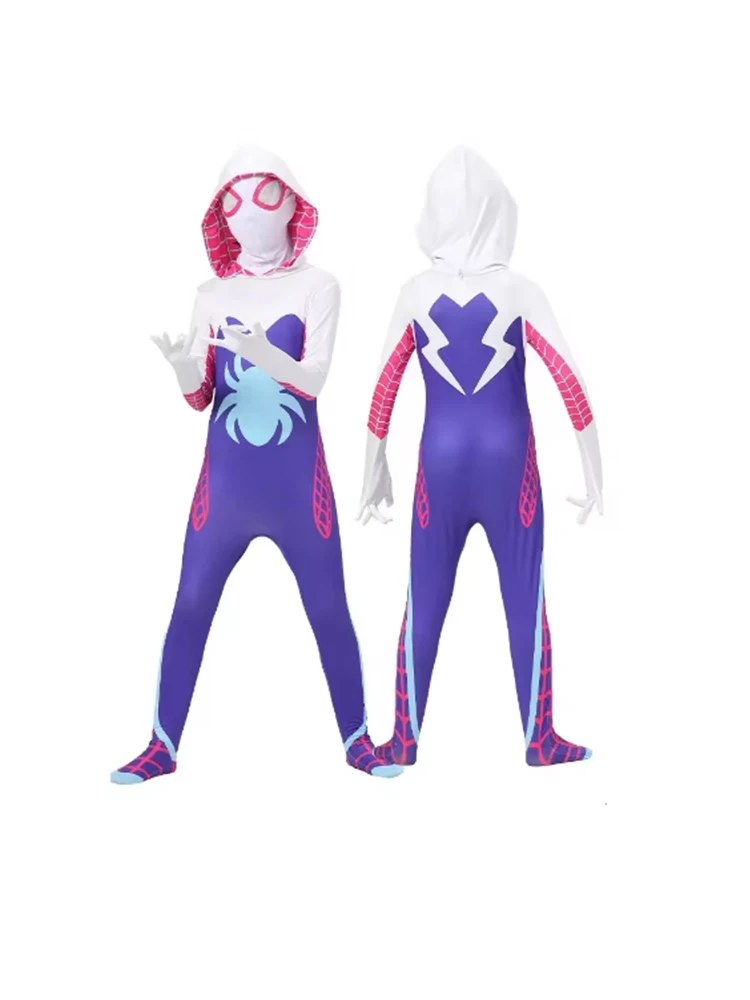Adulte enfants Gwen Stacy araignée Costume Gwenstacy Cosplay super-héros body combinaison femmes filles Halloween vêtements de noël cadeau