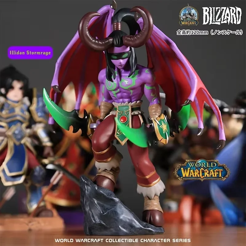 World of Warcraft Anime Figures Illidan Stormrage Lich King Thrall Series Toy Model Pendant Classical Pvc Desk Ornament Gift Boy