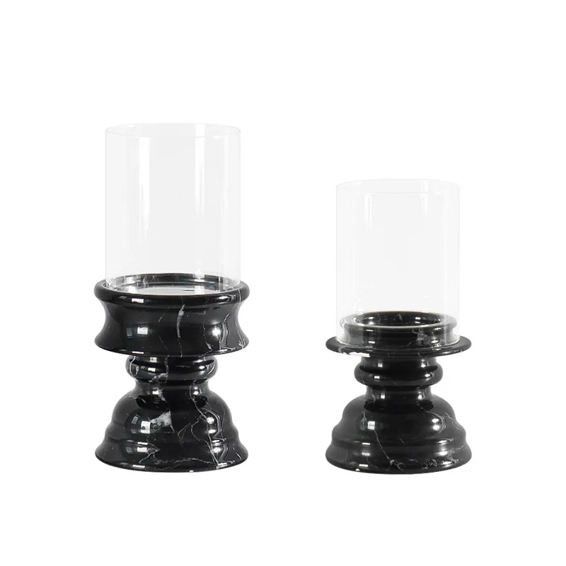 French simple marble candlestick flower ware home dining table candlestick decoration ornament with decoration