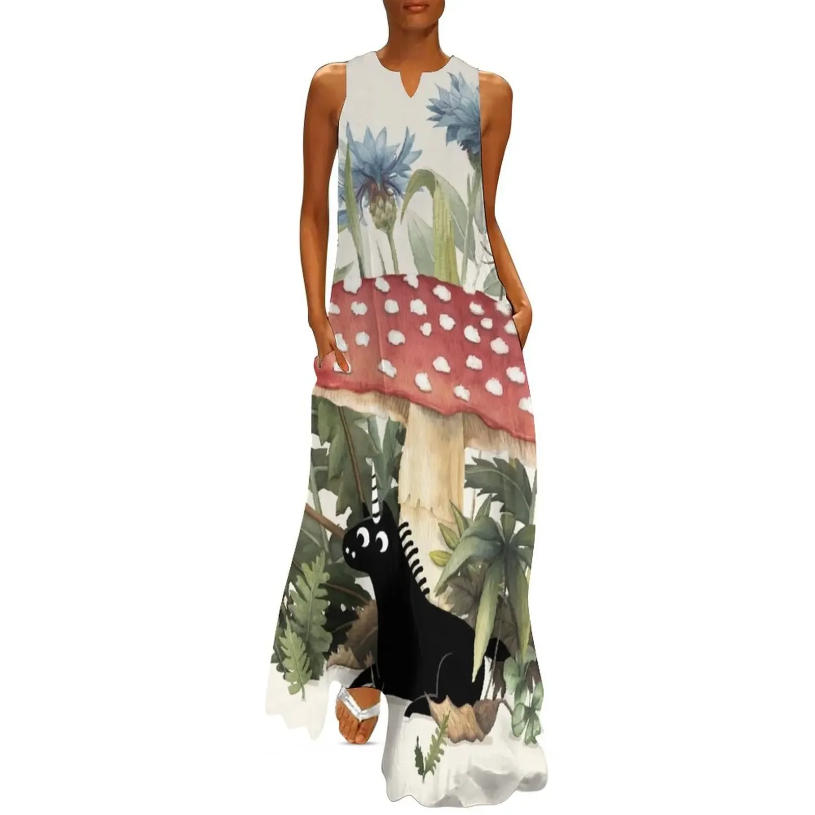 

Tiny Unicorn Long Dress dress summer 2025 women Elegant gown summer clothes for women Dress